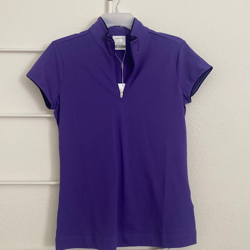 NWT NIKEGOLF DRY-FIT Shirt Top Purple & Black SZ S